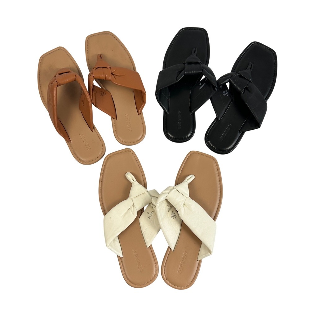 Old Navy Knot-Front Sandals in Black, Tan, and Cream